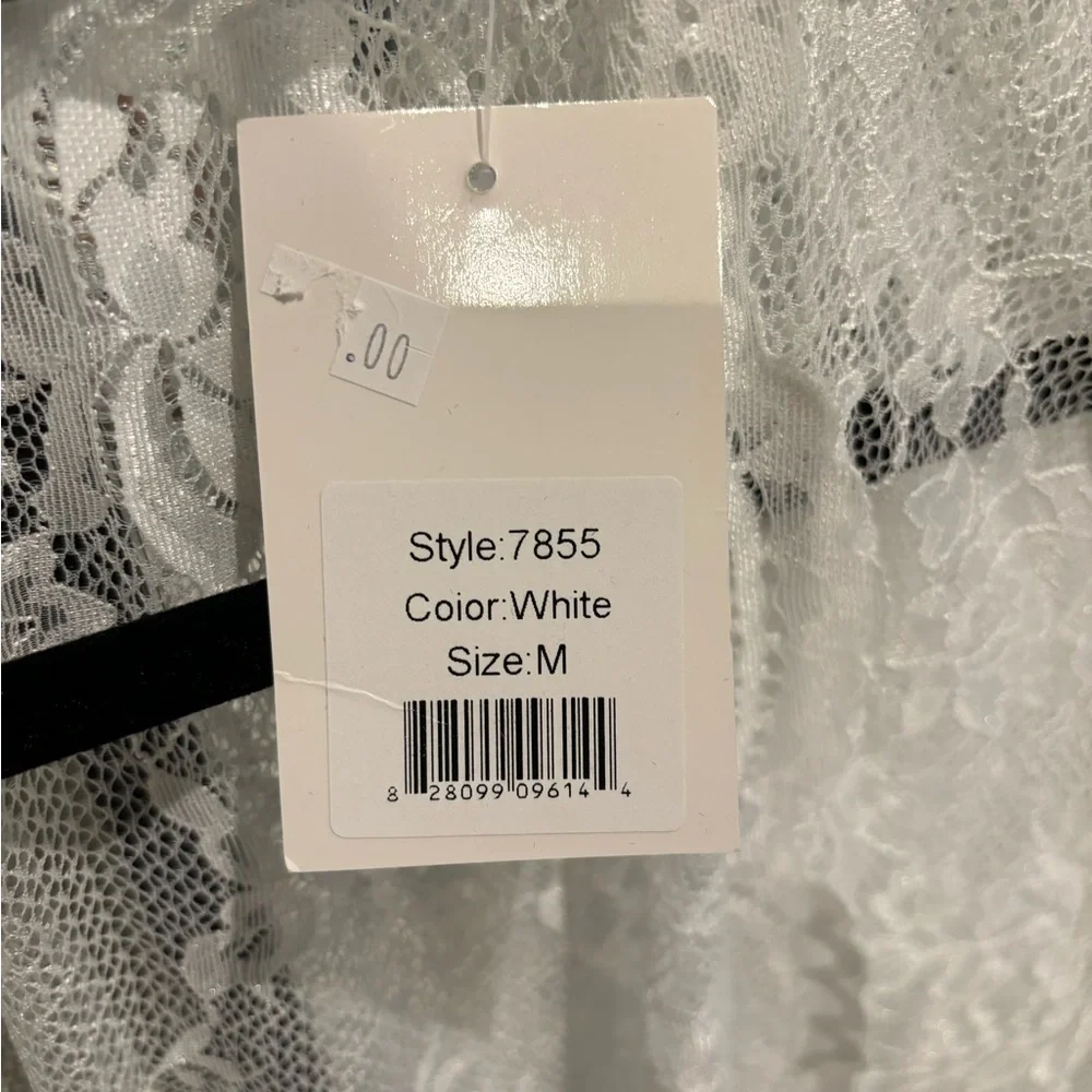 Sheer Lace White Robe - Picture 6 of 6
